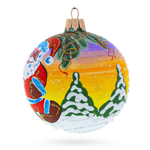 Load image into Gallery viewer, Santa Awaits New Year Holiday Glass Ball Christmas Ornament 3.25 Inches