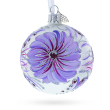 Load image into Gallery viewer, Gerbera Flowers on Purple Glass Ball Christmas Ornament