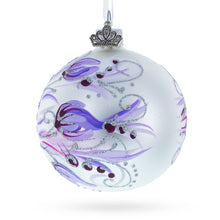 Load image into Gallery viewer, Gerbera Flowers on Purple Glass Ball Christmas Ornament
