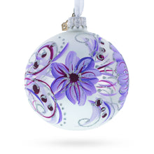 Load image into Gallery viewer, Gerbera Flowers on Purple Glass Ball Christmas Ornament