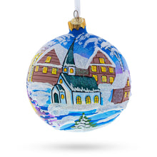 Load image into Gallery viewer, Ukrainian Winter Village Church Glass Ball Christmas Ornament 4 Inches