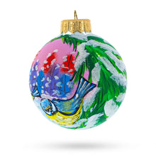 Load image into Gallery viewer, Songbirds in Winter Scene Glass Ball Christmas Ornament 4 Inches