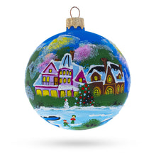 Load image into Gallery viewer, Enchanted Christmas Night Winter Village Glass Ball Ornament 3.25 Inches