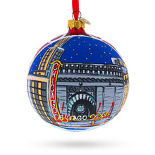 Load image into Gallery viewer, Chicago Theater, Illinois, USA Glass Ball Christmas Ornament 4 Inches