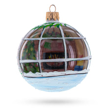 Load image into Gallery viewer, Santa Peeking Through House Window  Glass Ball Christmas Ornament  3.25 Inches