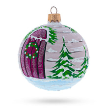 Load image into Gallery viewer, Santa Peeking Through House Window  Glass Ball Christmas Ornament  3.25 Inches