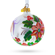 Load image into Gallery viewer, Vibrant Rooster with Flowers Glass Ball Christmas Ornament 3.25 Inches