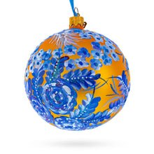 Load image into Gallery viewer, Firebird Amidst Hyacinth Flowers Glass Ball Christmas Ornament