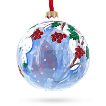 Load image into Gallery viewer, Cardinal Winter Scene Glass Ball Christmas Ornament 4 Inches