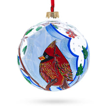 Load image into Gallery viewer, Cardinal Winter Scene Glass Ball Christmas Ornament 4 Inches