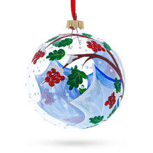 Load image into Gallery viewer, Cardinal Winter Scene Glass Ball Christmas Ornament 4 Inches