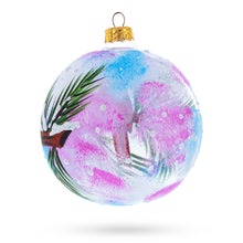 Load image into Gallery viewer, Cardinal Pair on Pine Branch Glass Ball Christmas Ornament 4 Inches