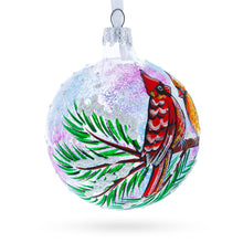 Load image into Gallery viewer, Two Cardinals in Snowy Scenery Glass Ball Christmas Ornament 3.25 Inches