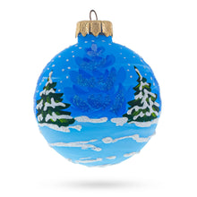 Load image into Gallery viewer, Santa With Gift List And Bunny Glass Ball Christmas Ornament 3.25 Inches