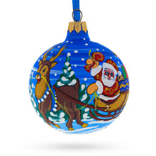 Load image into Gallery viewer, Santa in the Woods Glass Ball Christmas Ornament 3.25 Inches