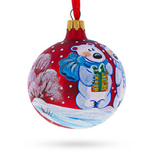 Load image into Gallery viewer, Three Polar Bears Glass Ball Christmas Ornament 3.25 Inches