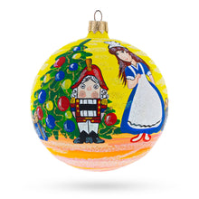 Load image into Gallery viewer, Nutcracker and Clara Glass Ball Christmas Ornament 4 Inches