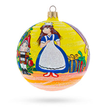 Load image into Gallery viewer, Nutcracker and Clara Glass Ball Christmas Ornament 4 Inches