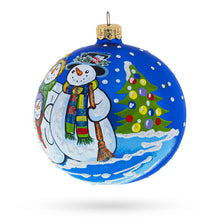 Load image into Gallery viewer, Snowman Family Glass Ball Christmas Ornament 4 Inches