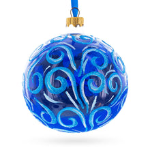 Load image into Gallery viewer, Jolly Santa Riding Sleigh with Reindeer Glass Ball Christmas Ornament 4 Inches