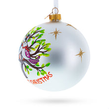 Load image into Gallery viewer, Our First Christmas Love Birds Glass Ball Christmas Ornament 4 Inches