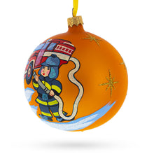 Load image into Gallery viewer, Little Fireman Glass Ball Christmas Ornament 4 Inches