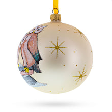 Load image into Gallery viewer, Two Owls Perched in Moonlight Glass Ball Christmas Ornament 4 Inches