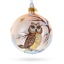 Load image into Gallery viewer, Owl in Snowy Winter Landscape Glass Ball Christmas Ornament 4 Inches