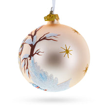 Load image into Gallery viewer, Owl in Snowy Winter Landscape Glass Ball Christmas Ornament 4 Inches
