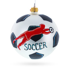 Load image into Gallery viewer, Soccer Player in Action Glass Ball Christmas Sports Ornament 4 Inches