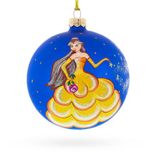 Load image into Gallery viewer, Princess Adorned with a Floral Crown on Luxurious Glass Ball Christmas Ornament 4 Inches