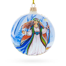 Load image into Gallery viewer, Delicate Fairy on Sparkling Glass Ball Christmas Ornament 4 Inches