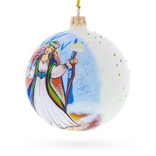 Load image into Gallery viewer, Delicate Fairy on Sparkling Glass Ball Christmas Ornament 4 Inches