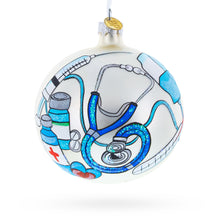 Load image into Gallery viewer, Compassionate Nurse or Doctor on Glass Ball Christmas Ornament 4 Inches