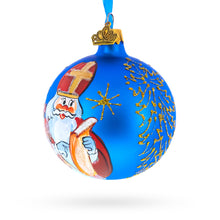 Load image into Gallery viewer, St. Nicholas Reviewing His Gift List Glass Ball Christmas Ornament 3.25 Inches