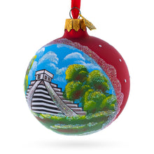 Load image into Gallery viewer, Mayan Pyramid, Mexico Glass Ball Christmas Ornament 3.25 Inches