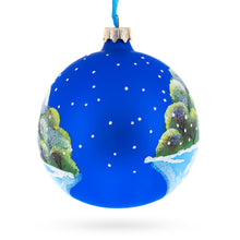 Load image into Gallery viewer, Puppy Unwrapping a Surprise Glass Ball Christmas Ornament 4 Inches