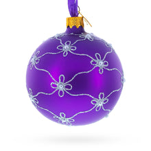 Load image into Gallery viewer, 1906 Royal Swan Purple Glass Ball Christmas Ornament 3.25 Inches