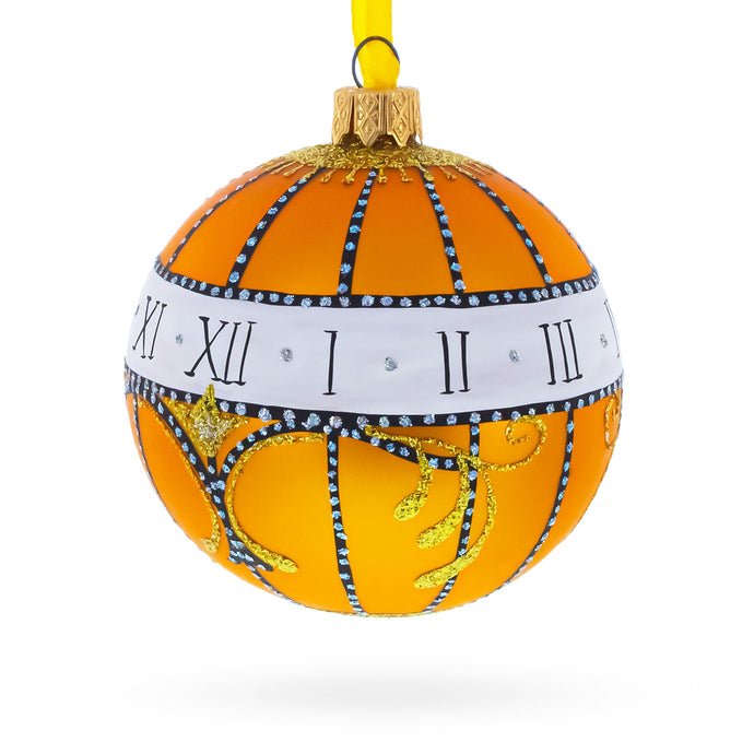 1899 Madonna Lily Clock Royal Glass Ball Christmas Ornament, 3.25 Inches