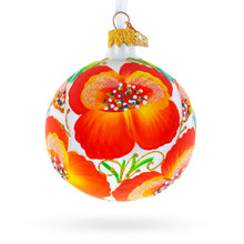 Load image into Gallery viewer, Poppy Flowers on White Glass Ball Christmas Ornament, 3.25 Inches