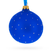 Load image into Gallery viewer, Winter Wonderland Skiing Blue Glass Ball Christmas Ornament 3.25 Inches