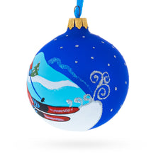 Load image into Gallery viewer, Winter Wonderland Skiing Blue Glass Ball Christmas Ornament 3.25 Inches