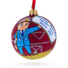 Load image into Gallery viewer, Mail Carrier Glass Ball Christmas Ornament 3.25 Inches