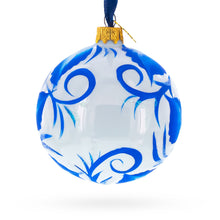 Load image into Gallery viewer, Pansies Flowers on White Glass Ball Christmas Ornament 3.25 Inches