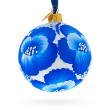 Load image into Gallery viewer, Pansies Flowers on White Glass Ball Christmas Ornament 3.25 Inches