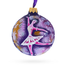 Load image into Gallery viewer, Ballet Dancer on Purple Glass Ball Christmas Ornament 3.25 Inches