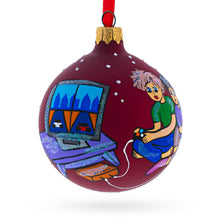 Load image into Gallery viewer, Video Gamer Glass Ball Christmas Ornament 3.25 Inches