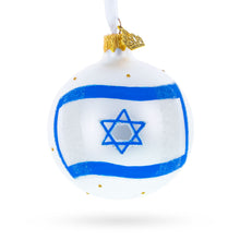 Load image into Gallery viewer, Flag of Israel Glass Ball Christmas Ornament 3.25 Inches