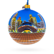 Load image into Gallery viewer, Chicago Reflections at Night Glass Ball Christmas Ornament 4 Inches