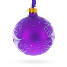 Load image into Gallery viewer, Purple Lily Blossoms Glass Ball Christmas Ornament 3.25 Inches